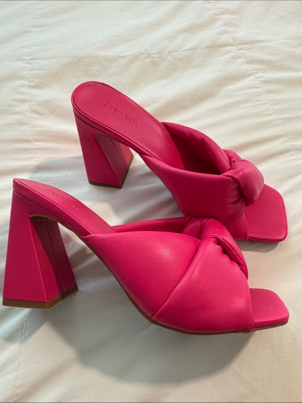 New! Hot Pink Block Heels